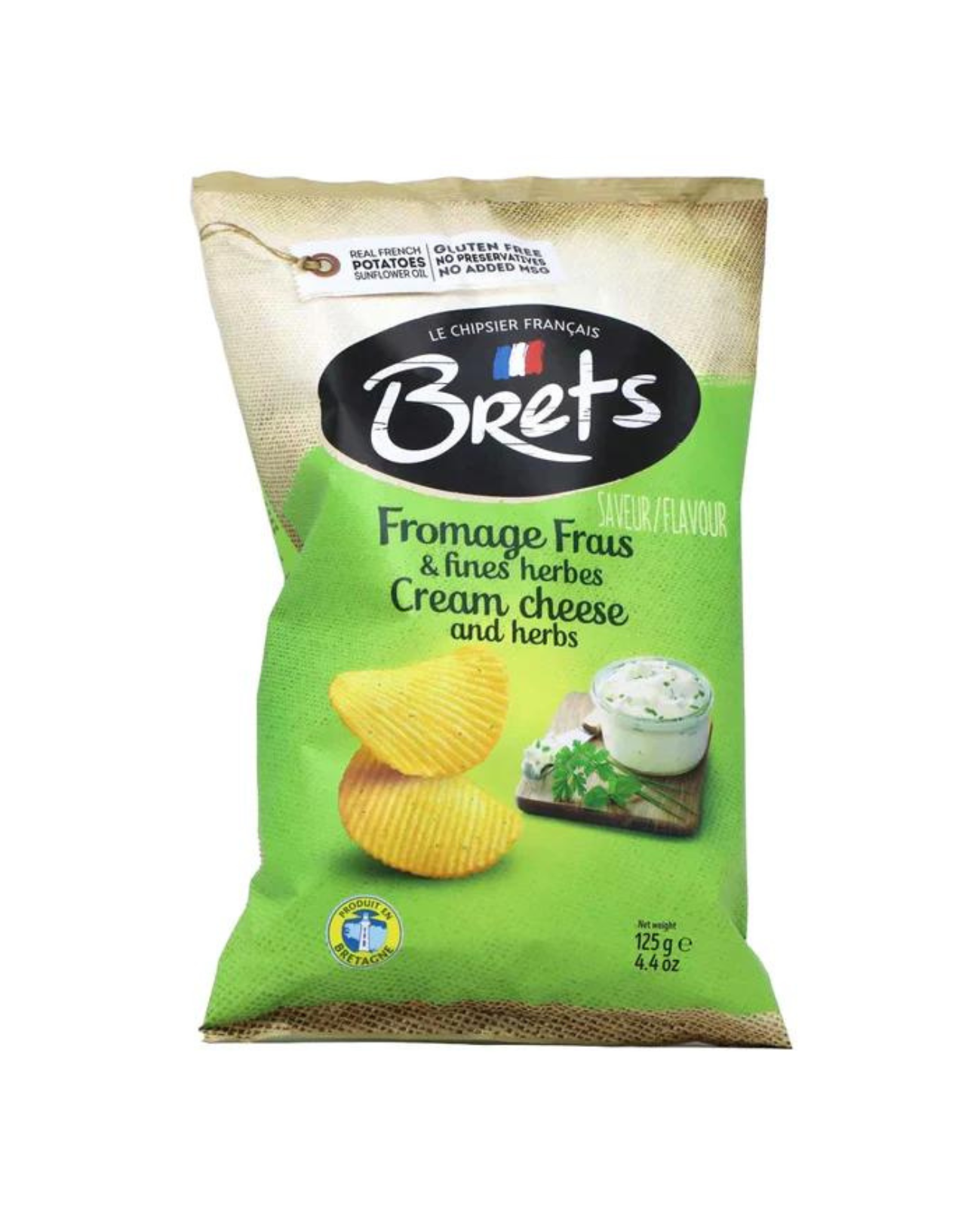 Brets Potato Chips, Fromage Frais Et Fines Herbes · 125g (4.4 oz)