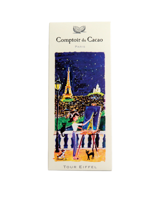 Comptoir du Cacao 72% Dark Chocolate Bar, Tour Eiffel, Bicycle 80g (2.8 oz)