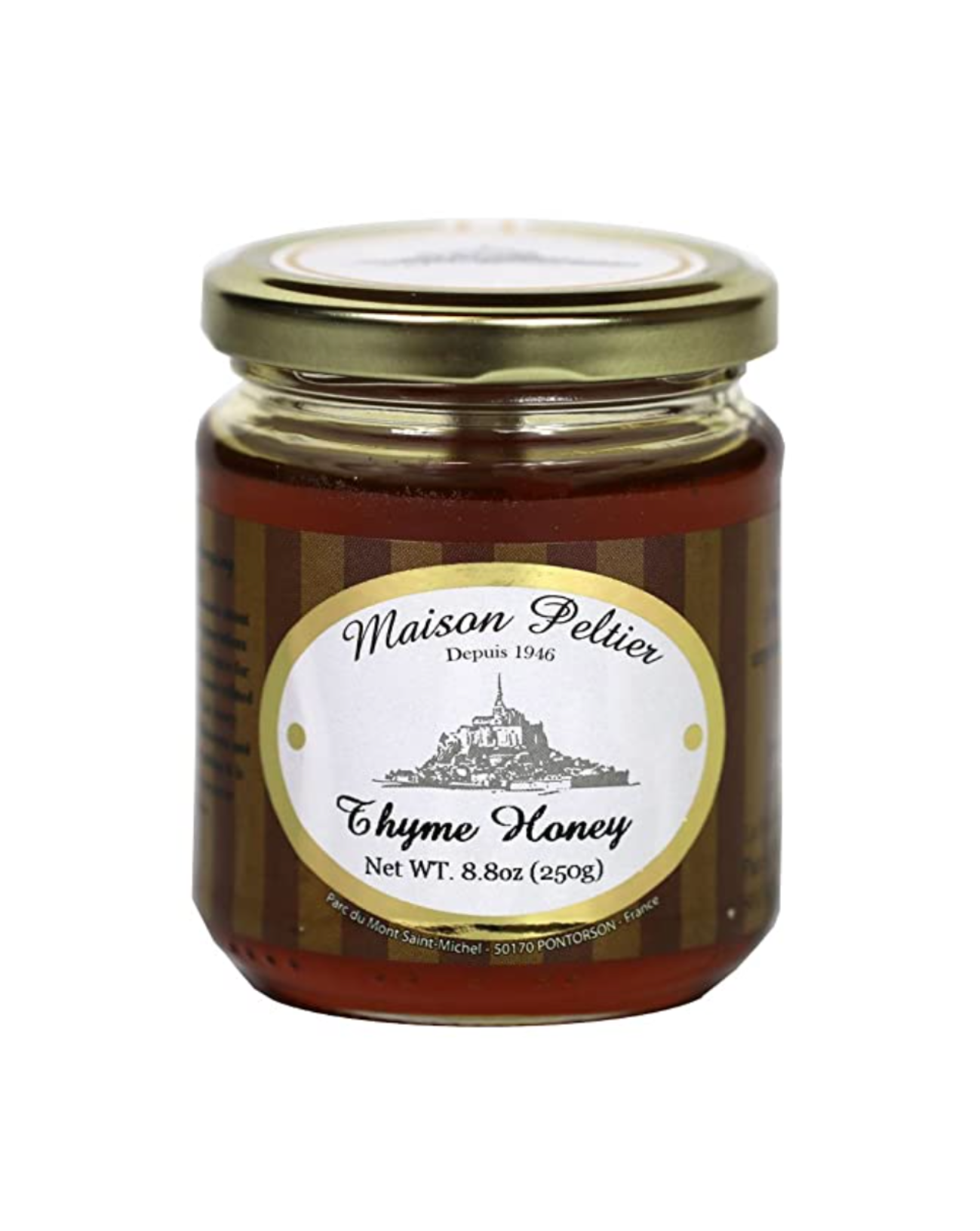 jar of Maison Peltier Thyme Honey, Glass Jar 250g (8.8 oz)