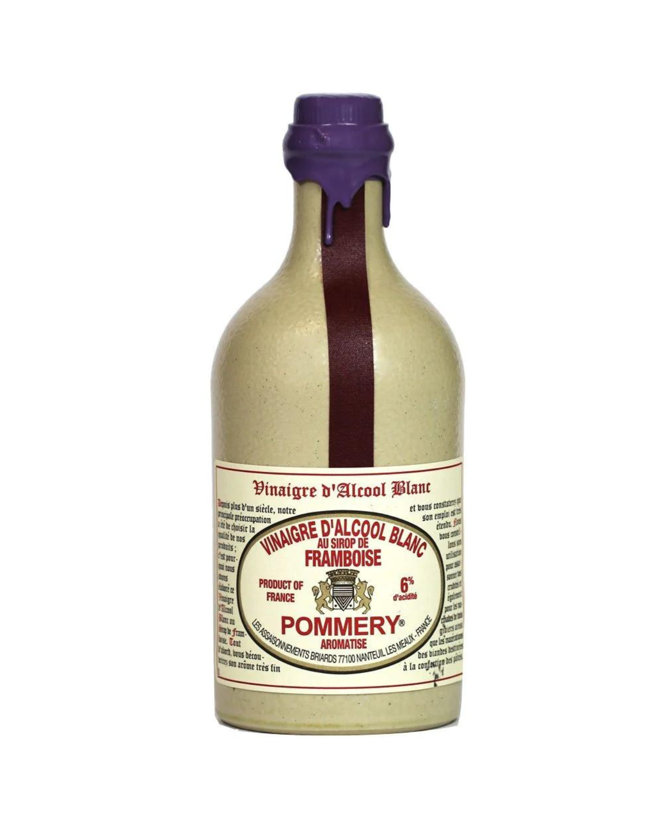 opaque jar with wax seal on top of Pommery Raspberry Vinegar in Crock 50cl (16.9 fl oz)
